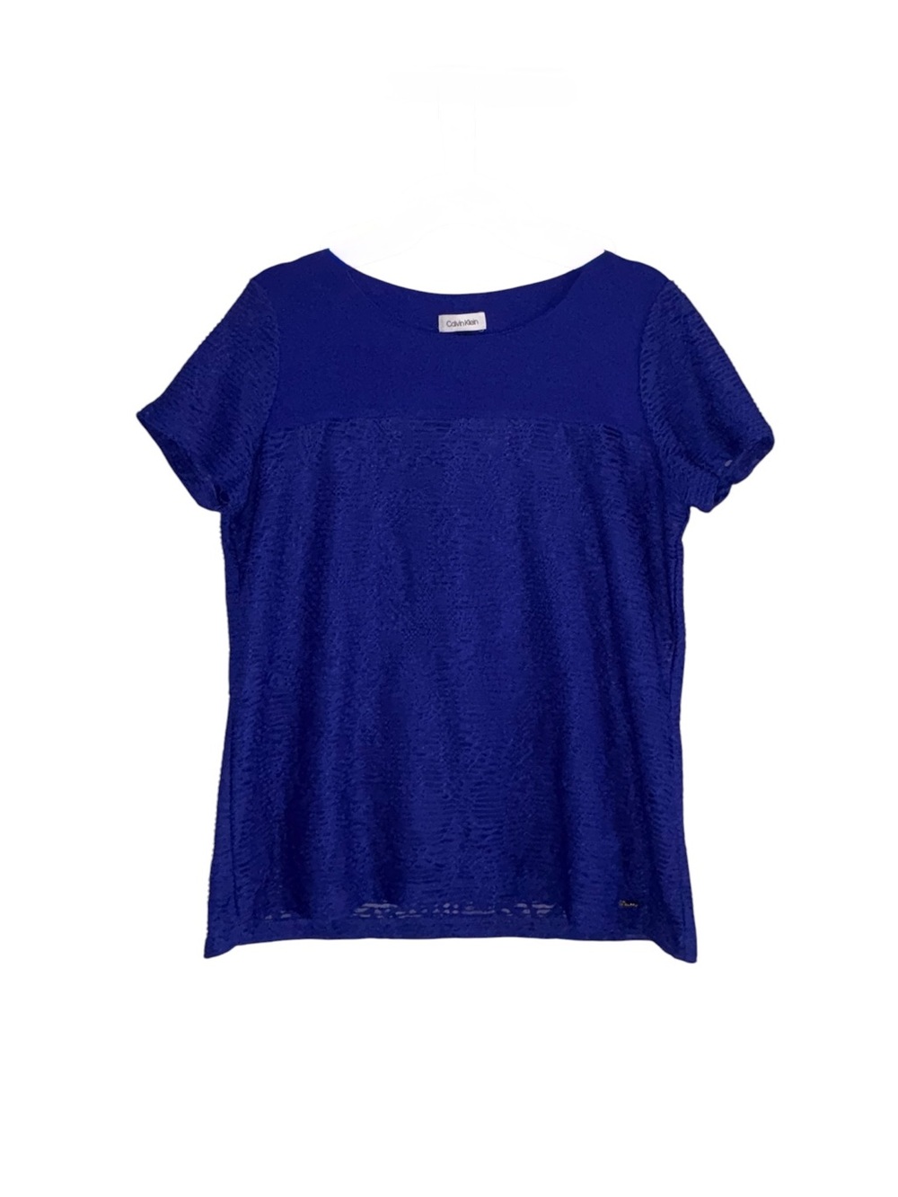 Calvin Klein Women’s Short Sleeve Blue Textured Top